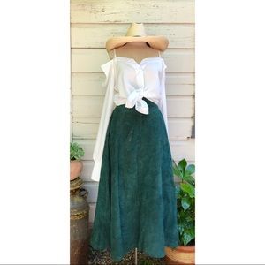 Vintage Leather Maxi Skirt